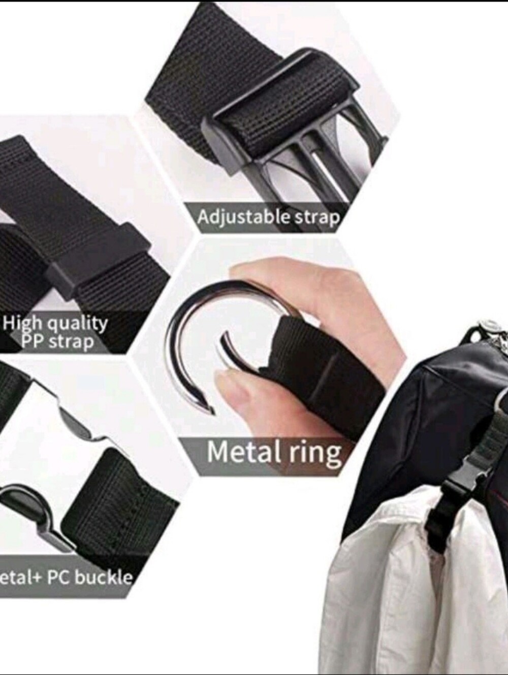Travel Luggage Strap Clip, Backpack Jacket Holder, Key Ring - NIP - Picture 5 of 6